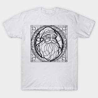 Santa Claus Stained Glass (Black) T-Shirt